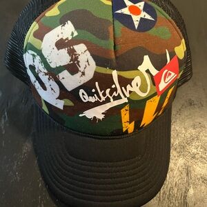 Quiksilver Camouflage Graphic Trucker Hat - Black, Green, Brown